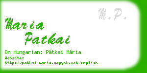 maria patkai business card