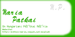 maria patkai business card
